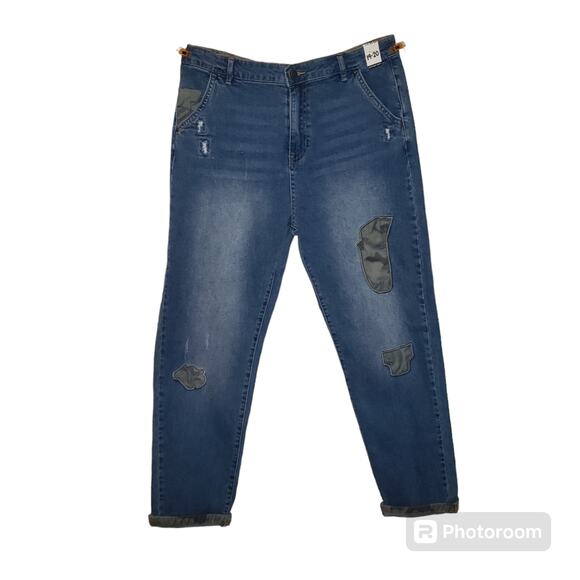 Cotton On Husky Utility Jeans 19–20 Camo Patch Streetwear Kids Denim NWT - Picture 1 of 10